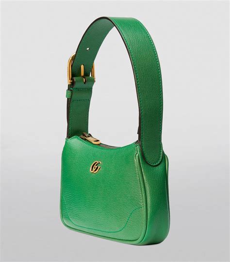 Aphrodite mini shoulder bag in Green Leather 